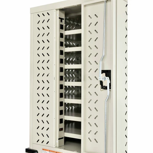 Global Industrial Mobile Charging Cart for 12 Chromebooks and Tablets, Putty, Unassembled - Image 13