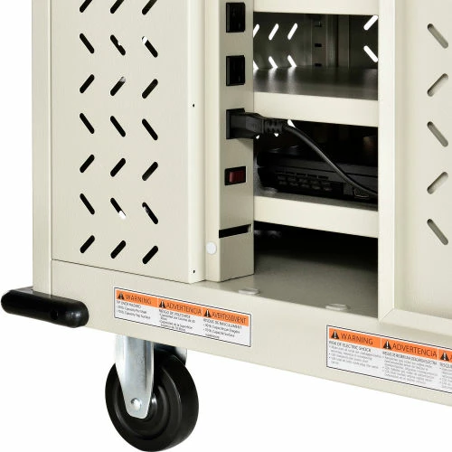 Global Industrial Mobile Charging Cart for 12 Chromebooks and Tablets, Putty, Unassembled - Image 15