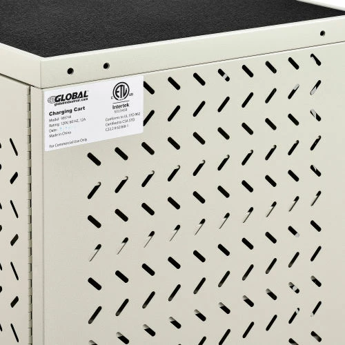 Global Industrial Mobile Charging Cart for 12 Chromebooks and Tablets, Putty, Unassembled - Image 17