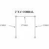 VersaCart® 2'x6' Indoor Corral 2-End & 2-Corner Posts, 2-27" & 4-6' Rails, 16 Anchors