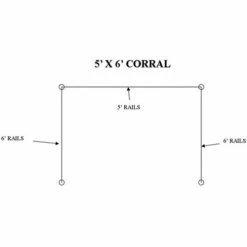 VersaCart® 5'x6' Indoor Corral 2-End & 2-Corner Posts, 2-5' & 4-6' Rails, 16-Anchors
