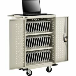 Global Industrial™ Mobile Storage & Charging Cart for 36 iPads & Tablets, Putty, Assembled