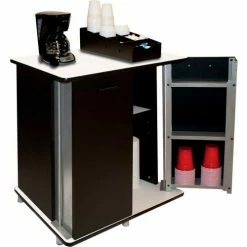 Vertiflex VF35157 - Refreshment Center, 2 Shelf, Black, 29-1/2W x 21"D x 33-1/2"H