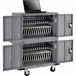 Global Industrial™ 32-Device Charging Cart For Chromebooks & Tablets, Gray, Unassembled