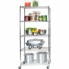 Seville Classics 5-Tier UltraZinc Mobile Wire Shelving - NSF Steel - 36"L x 18"W x 75"H - Chrome