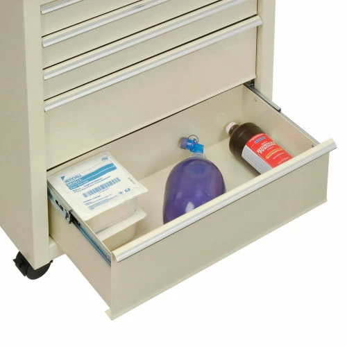 Lakeside® BV05 Classic 5-Drawer Medical Bedside Cart, Key Lock, Beige - Image 9