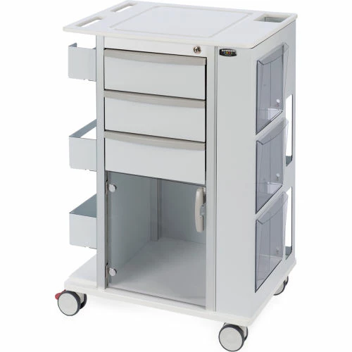 Bowman® Rolling Storage Cart with 3" Casters 23.5"W x 34.75"H x 17.75"D, White - Image 5