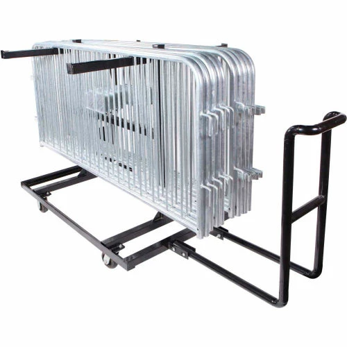 Queue Solutions Queue Solutions Steel Barricade Cart, 77-1/2"L x 74"W x 54-3/4"H, 30 Barricades - Image 2