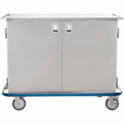 Blickman Maxi Case Cart, 52"W x 40 1/2"H x 29"D, 1 Heavy Duty Wire Rollout Shelf, 2 Solid Doors