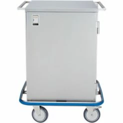 Blickman Mini Case Cart, 29 5/8"W x 40 1/2"H x 29"D, 1 S/S Wire Pullout Shelf, 1 Solid Door