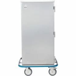 Blickman Space Saver Case Cart, 29 5/8"W x 55 1/2"H x 29"D, 2 S/S Wire Pullout Shelf, 1 Solid Door