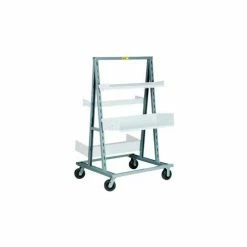 Little Giant® A-Frame Adjustable Tray Shelf Truck AFS-3640-6PH, Double-Sided