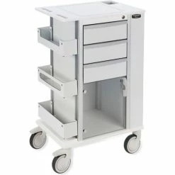 Bowman® Rolling Storage Cart with 5" Casters 23.5"W x 37.5"H x 17.75"D, White