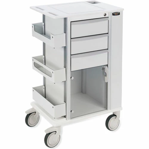 Bowman® Rolling Storage Cart with 5" Casters 23.5"W x 37.5"H x 17.75"D, White