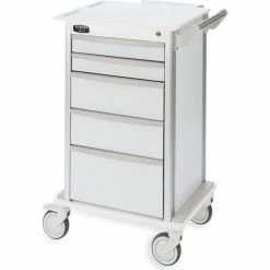 Bowman® Wheeled 5-Drawer Storage Cart with 5" Casters 26"W x 38"H x 18.38"D, White