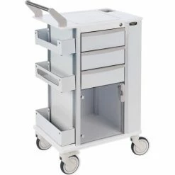 Bowman® Deluxe Rolling Storage Cart with 5" Casters 23.5"W x 42.25"H x 17.75"D, White