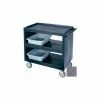 Cambro BC235191 - Bus Cart 5" Casters (2 Fixed 2 Swivel 1 with Brake) Granite Gray