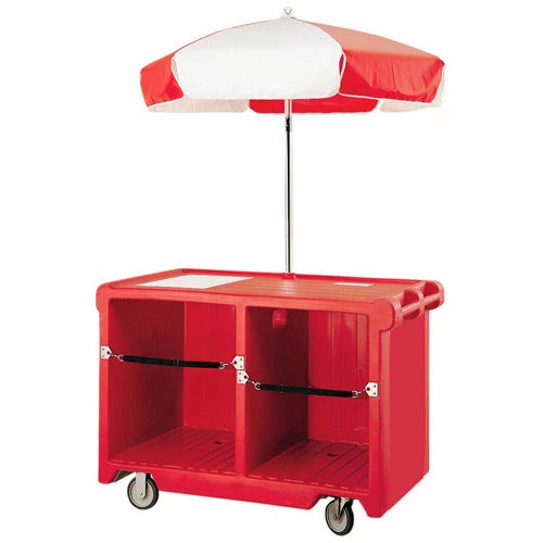 Cambro CVC55158 - Camcruiser Vending Cart, 55-3/16"L x 31-1/4"W x 93-1/2"H, Hot Red