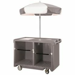Cambro CVC55191 - Camcruiser Vending Cart, 55-3/16"L x 31-1/4"W x 93-1/2"H, Granite Gray