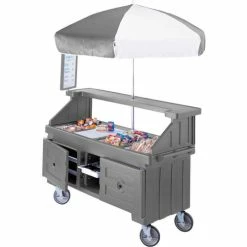 Cambro CVC724191 - Camcruiser Vending Cart, 4 full size pans, 6" deep, Granite Gray