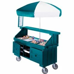 Cambro CVC724192 - Camcruiser Vending Cart, 4 full size pans, 6" deep, Granite Green