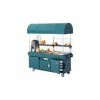 Cambro KVC854C158 - CamKiosk Cart 4 Pan Wells and Canopy, 85-1/8" x 33-1/2" x 94", Hot Red