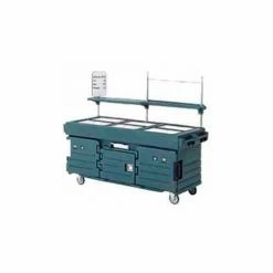 Cambro KVC856519 - CamKiosk Cart 6 Pan Wells, 85-1/8x33-1/2x70-1/2, Kentucky Green