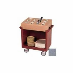 Cambro TDCR12191 - Dish Cart & 12-Comp Cutlery Rack, 38-1/8x22-3/4x41-1/4, Granite Gray