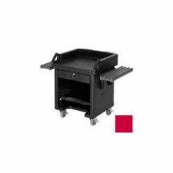 Cambro VCSWR158 - Versa Cash Register Cart Lockable Center Drawer, Hot Red w/Tray Rails