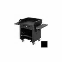 Cambro VCSWRHD110 - Versa Cash Register Cart Lockable Drawer, Heavy Duty Casters, Black, Tray Rails
