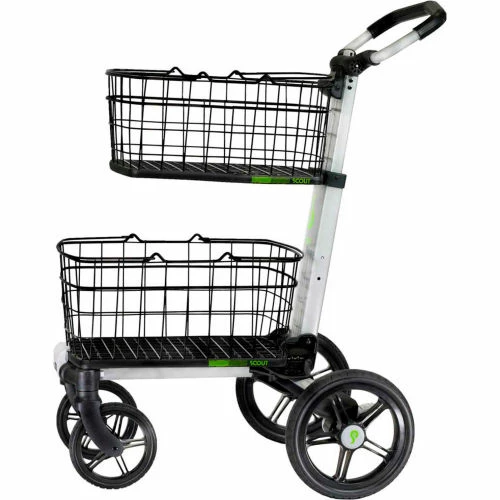 Scout Cart™ All-Purpose Folding Cart with Removable Baskets and Cargo Tray - Silver
