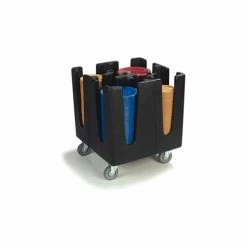 Carlisle ADS403 - Optimizer™ Small Dish Dolly and 4 Adjustable Dividers, Black