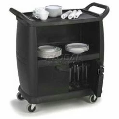 Carlisle CC2036P03 - Small Bussing Cart W/Panels, 18" x 36", Black