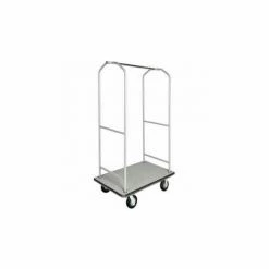 Central Specialties Ltd. CSL Economy Bellman Cart Silver Metallic, Gray Carpet & Black Bumper, 6" Polyurethane
