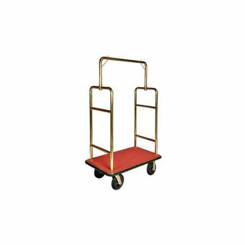 Central Specialties Ltd. CSL HD Square Bellman Cart Titanium, Red Carpet, Black Bumper