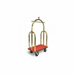 Central Specialties Ltd. CSL HD Bellman Cart, Red Carpet, Black Bumper, Titanium Gold Finish