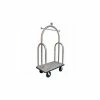 Central Specialties Ltd. CSL HD Trident Bellman Cart Stainless, Gray Carpet, Black Bumper, 8" Black Pneu