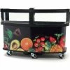 Cambro Vending Cart with Fruit & Veggie Laminated Wrap & Sneeze Guard, 75 1/8" x 33-1/2" x 53 1/8
