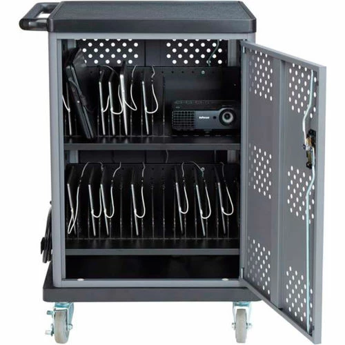 Oklahoma Sound® DCC Duet Charging Cart For 32 Devices, Gray/Black - Image 2
