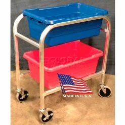 DC Tech. DC Tech Dual Tote Cart DL102007, Fully Welded, Aluminum , 28-1/2"L x 15-1/4"W x 33"H