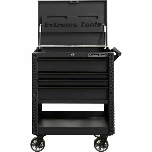 Extreme Tools EX3304TCMBBK 33"Wx22-7/8"Dx44-1/4"H 4 Drawer Matte Black Deluxe Tool Cart W/ Bumpers - Image 2