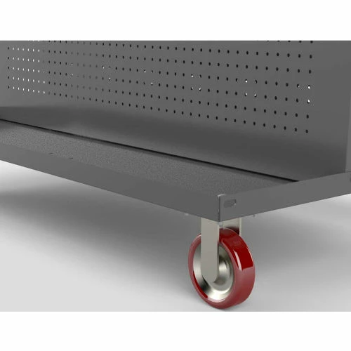 Valley Craft Modular A-Frame Bin Cart F89546 w/2 Round-Peg Pegboard Panels 48"W x 30"D x 62"H, Gray - Image 2