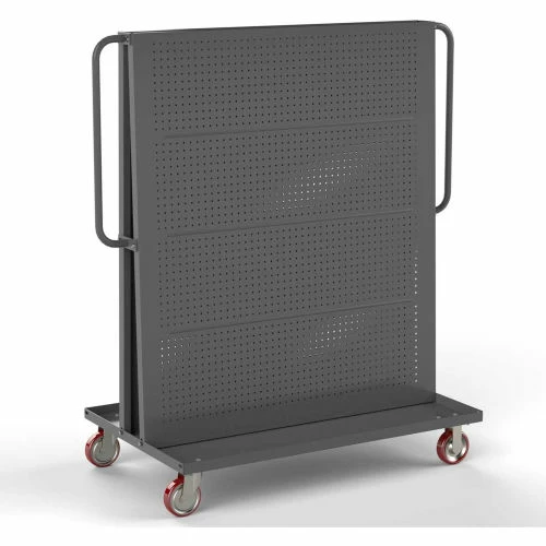 Valley Craft Modular A-Frame Bin Cart F89546 w/2 Round-Peg Pegboard Panels 48"W x 30"D x 62"H, Gray - Image 4