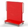 Valley Craft Modular A-Frame Bin Cart F89546 w/2 Round-Peg Pegboard Panels 48"W x 30"D x 62"H, Red