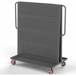 Valley Craft Modular A-Frame Bin Cart F89547 w/1 Louvered 1 Round-Peg Pegboard 48" x 30" x 62" Gray
