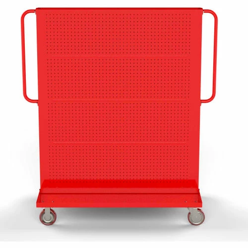 Valley Craft Modular A-Frame Bin Cart F89547 w/1 Louvered 1 Round-Peg Pegboard 48"W x 30"D x 62" Red - Image 7