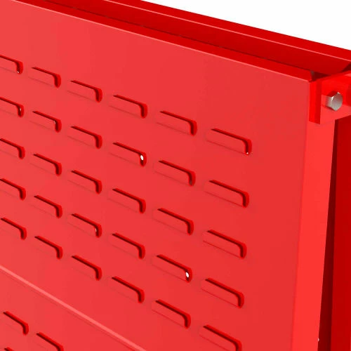 Valley Craft Modular A-Frame Bin Cart F89547 w/1 Louvered 1 Round-Peg Pegboard 48"W x 30"D x 62" Red - Image 8