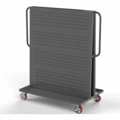 Valley Craft, Modular A-Frame Bin Cart F89548, 2 Louvered Panels, 48"W x 30"D x 62"H, Gray