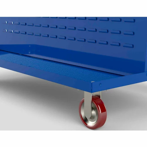 Valley Craft, Modular A-Frame Bin Cart F89548, 2 Louvered Panels, 48"W x 30"D x 62"H, Blue - Image 2