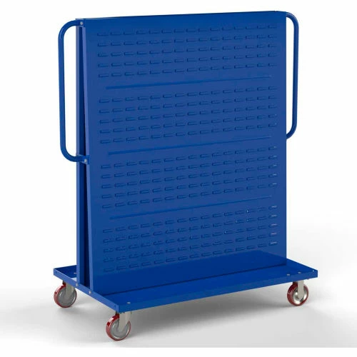 Valley Craft, Modular A-Frame Bin Cart F89548, 2 Louvered Panels, 48"W x 30"D x 62"H, Blue - Image 4